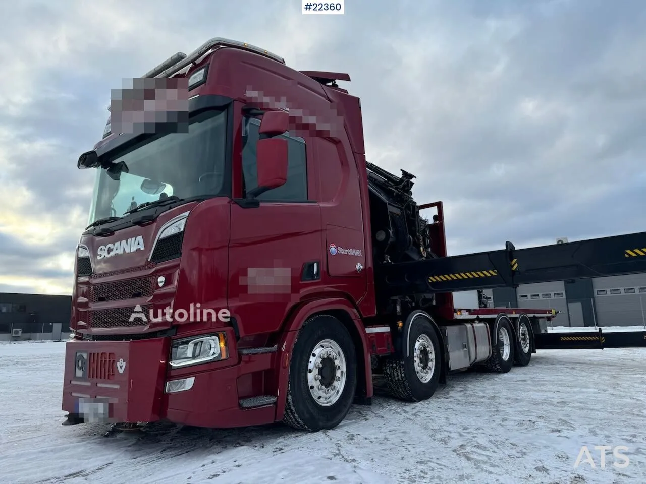 Scania R580 8x2 kranbil med 85 t/m Hiab kran – jibb og vinsj – fabrikkn